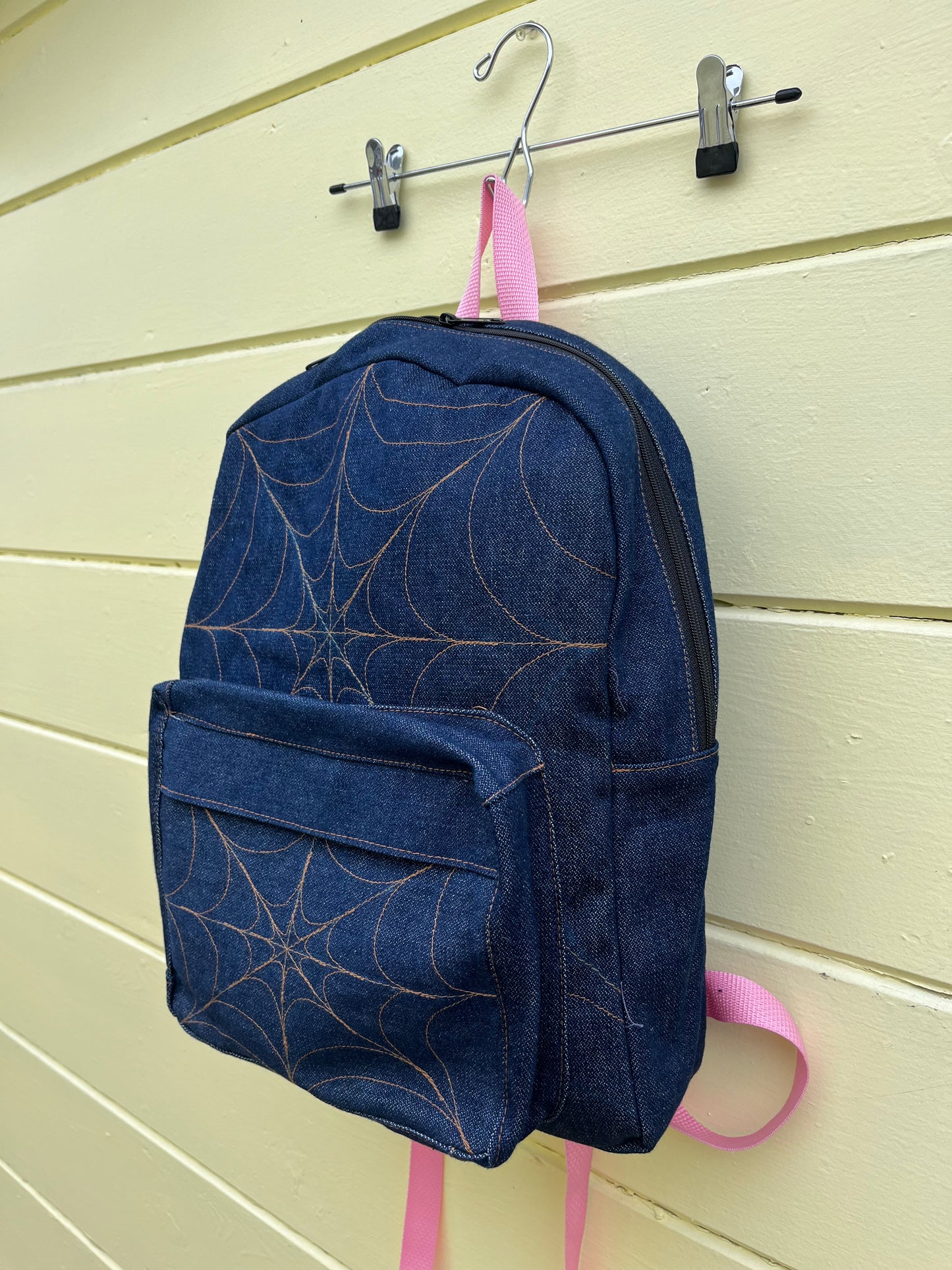 DENIM SPIDERWEB BACKPACK