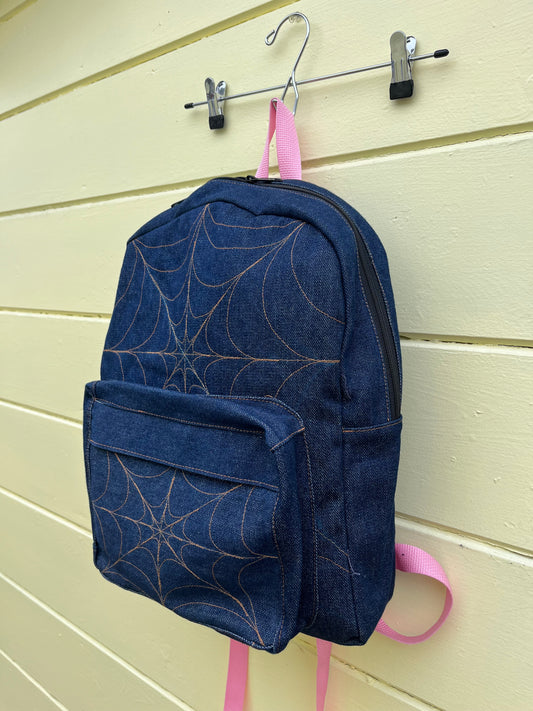 DENIM SPIDERWEB BACKPACK