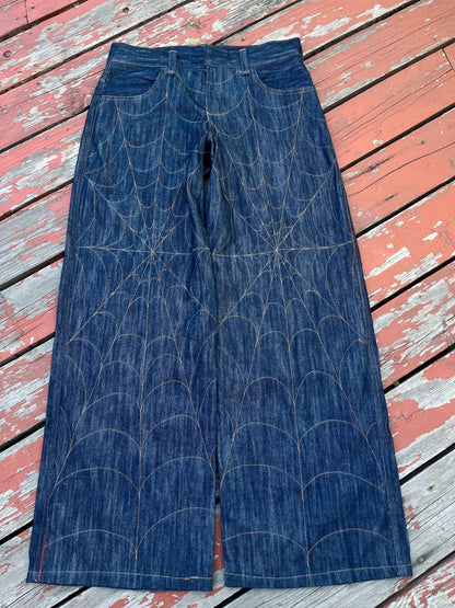 Classic denim spiderweb jeans