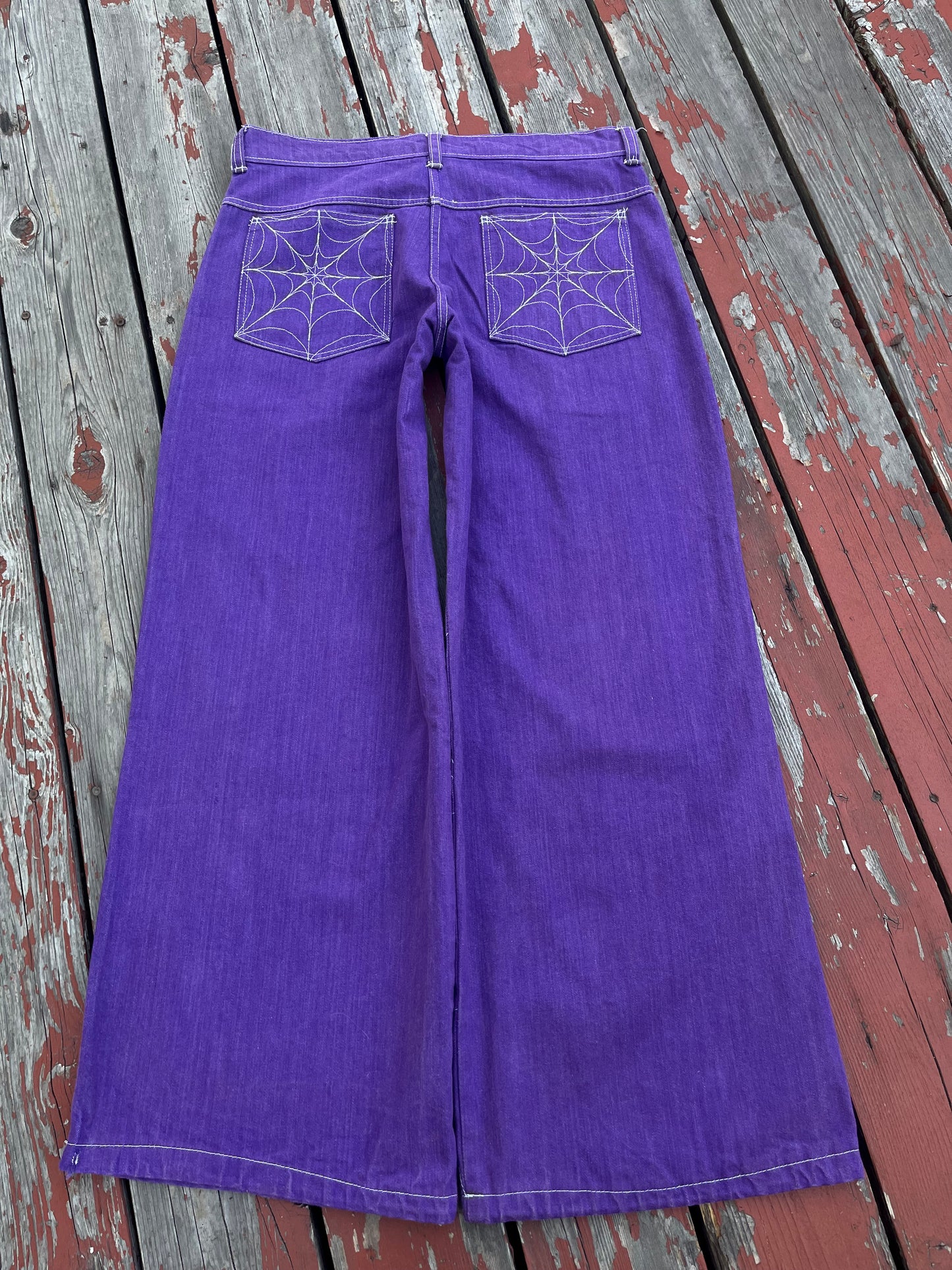 Purple web jeans