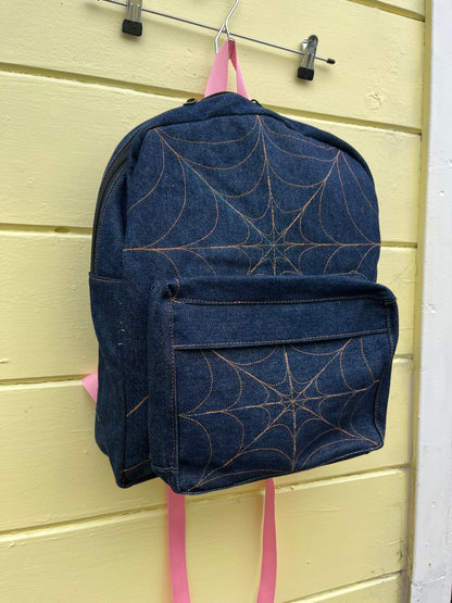 DENIM SPIDERWEB BACKPACK