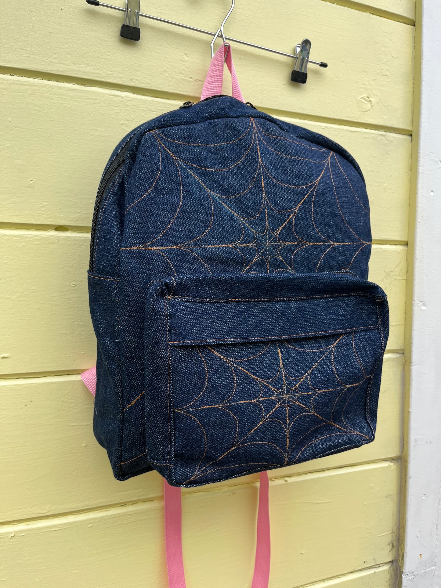 DENIM SPIDERWEB BACKPACK