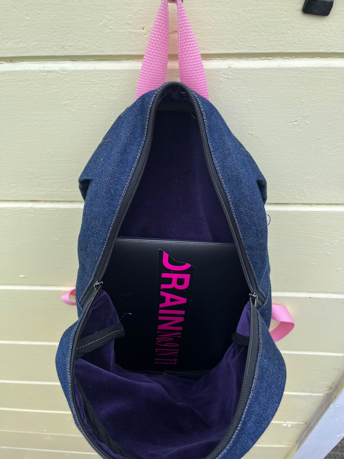 DENIM SPIDERWEB BACKPACK