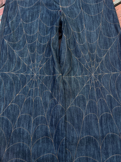Classic denim spiderweb jeans