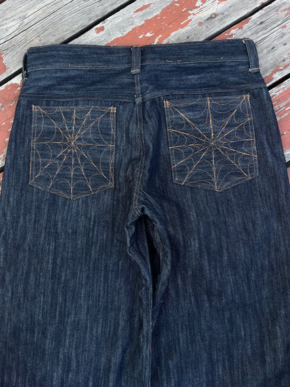 Classic denim spiderweb jeans