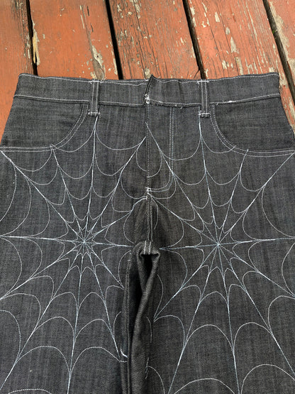 SPIDERWEB GREY WASH JEANS