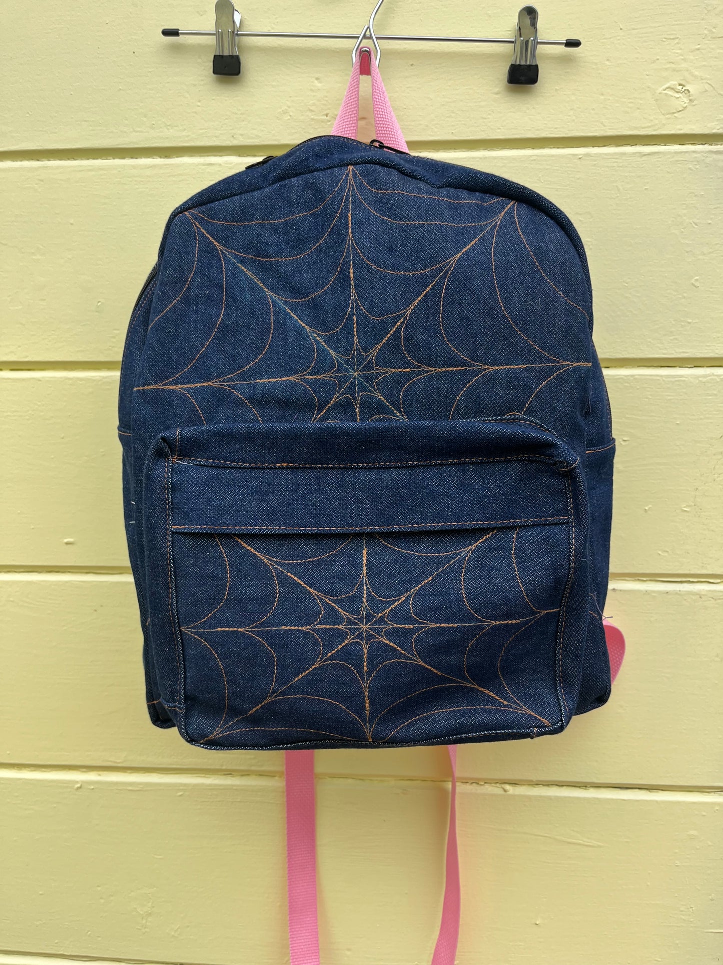 DENIM SPIDERWEB BACKPACK